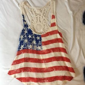 USA & lace tank top